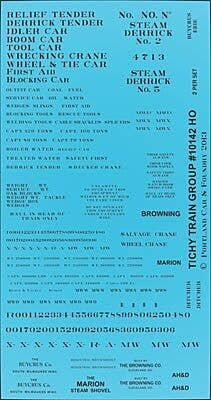 Railroad Decal Set -- Railroad Roman Wreck Train Lettering (black), HO, Tichy Train Group 10142