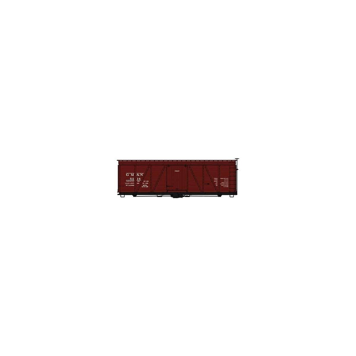 Fowler 36′ Wood Boxcar - Kit -- Gulf, Mobile & Northern 5216 (Boxcar Red), HO, Accurail Inc 1186