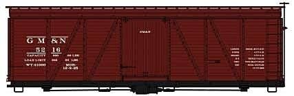 Fowler 36′ Wood Boxcar - Kit -- Gulf, Mobile & Northern 5216 (Boxcar Red), HO, Accurail Inc 1186