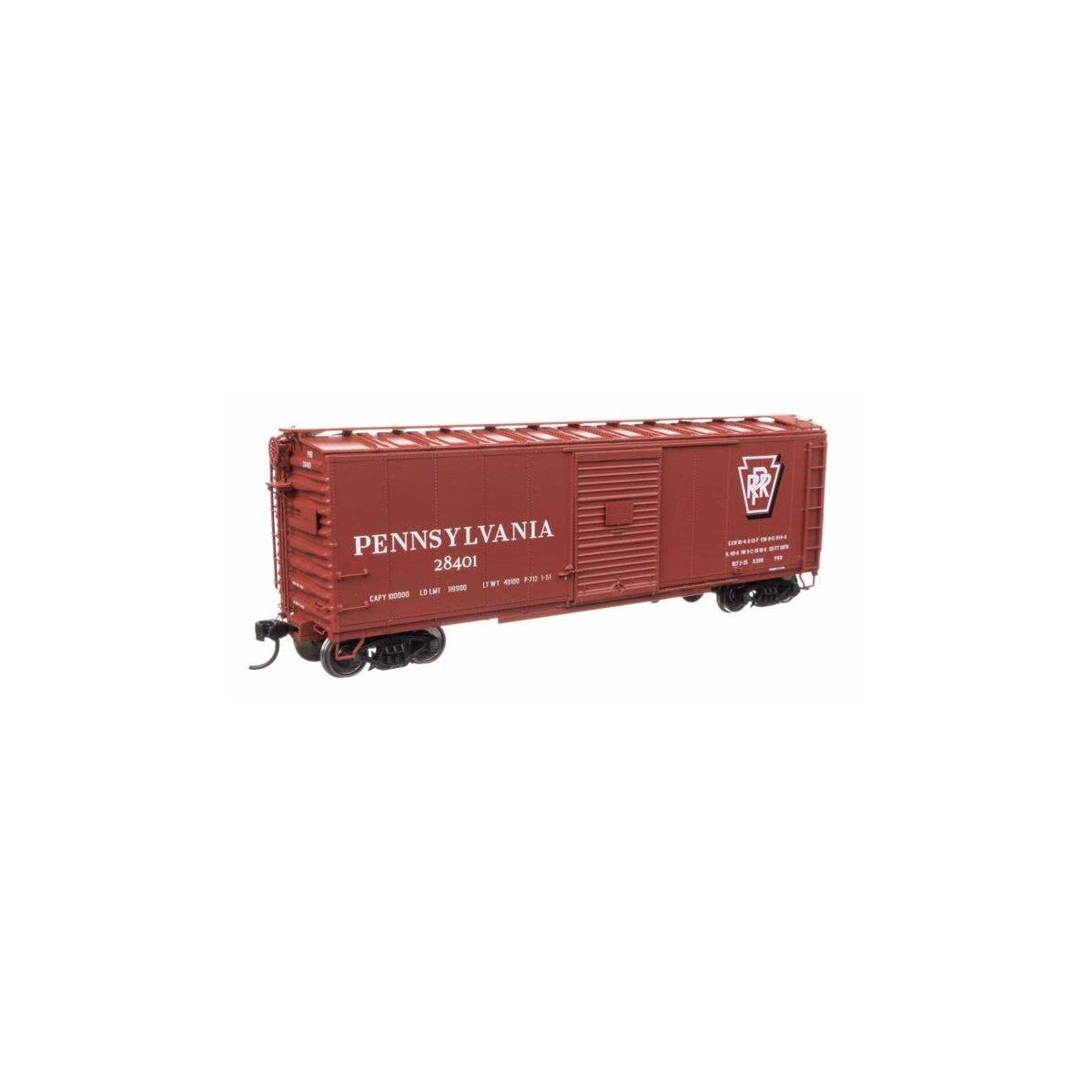 40′ X29B Boxcar - Ready to Run -- Pennsylvania Railroad 28401 (Shadow Keystone Script), HO, WalthersProto 102308