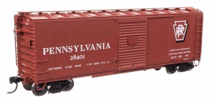 40′ X29B Boxcar - Ready to Run -- Pennsylvania Railroad 28401 (Shadow Keystone Script), HO, WalthersProto 102308