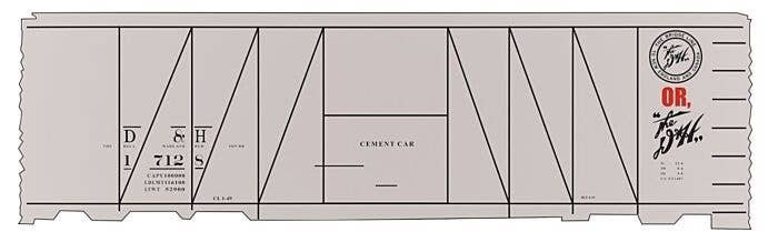Railroad Decal Set -- Delaware & Hudson Cement Boxcar (Gray Car), HO, Tichy Train Group 10148N