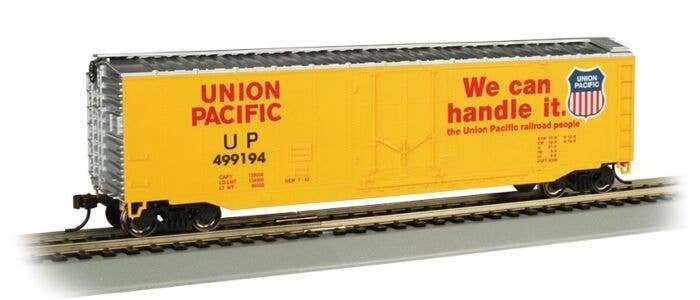 50′ Plug-Door Boxcar - Ready to Run - Silver Series(R) -- Union Pacific 499194 (Armour Yello, HO, Bachmann Industries 18038