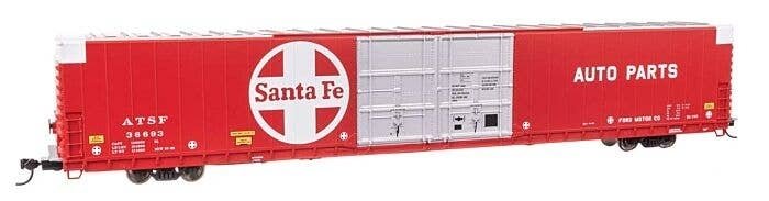 86′ Pullman-Standard Double-Door Hi-Cube Boxcar - Ready to Run -- Santa Fe 36693, HO, WalthersProto 102111