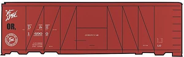 Railroad Decal Set -- Delaware & Hudson Cement-Service USRA 40′ Boxcar (Boxcar Red Car), HO, Tichy Train Group 10158