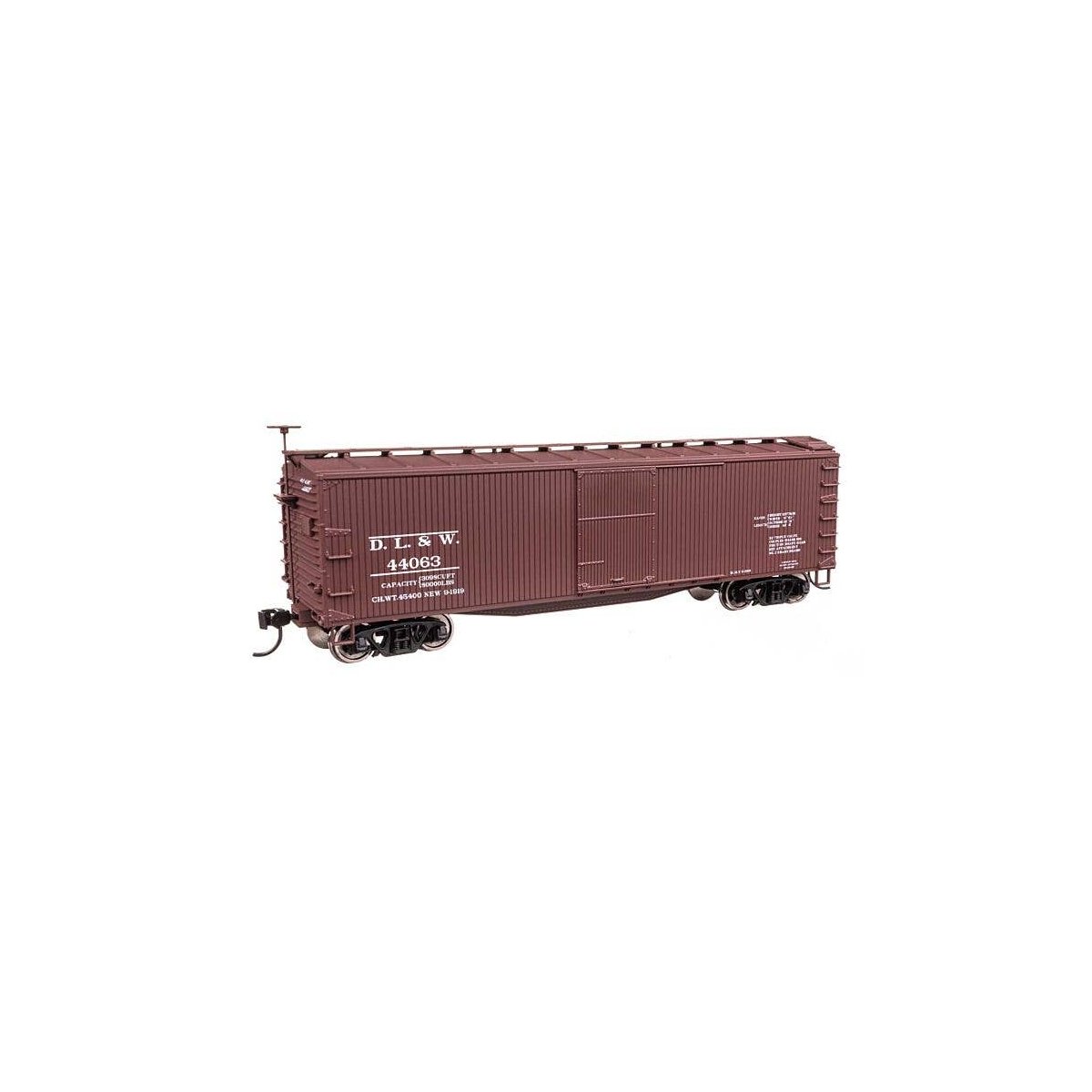 40′ Double Sheathed Wood Boxcar - Ready to Run -- Delaware, Lackawanna & Western 44063, HO, WalthersMainline 40176