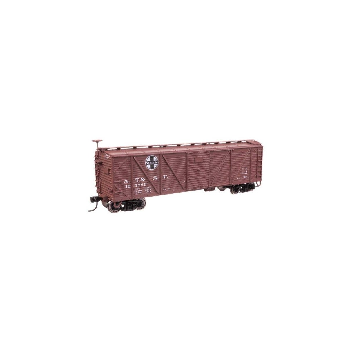 40′ ARA Single Sheathed Boxcar - Ready to Run -- Santa Fe 124366, HO, WalthersMainline 40704
