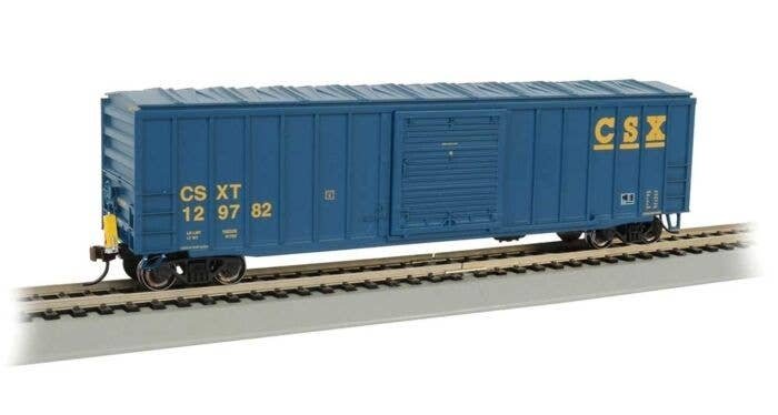 ACF 50`6` Outside-Braced Boxcar - Flashing Rear End Device - Ready to Run -- CSX Transportat, HO, Bachmann Industries 14904