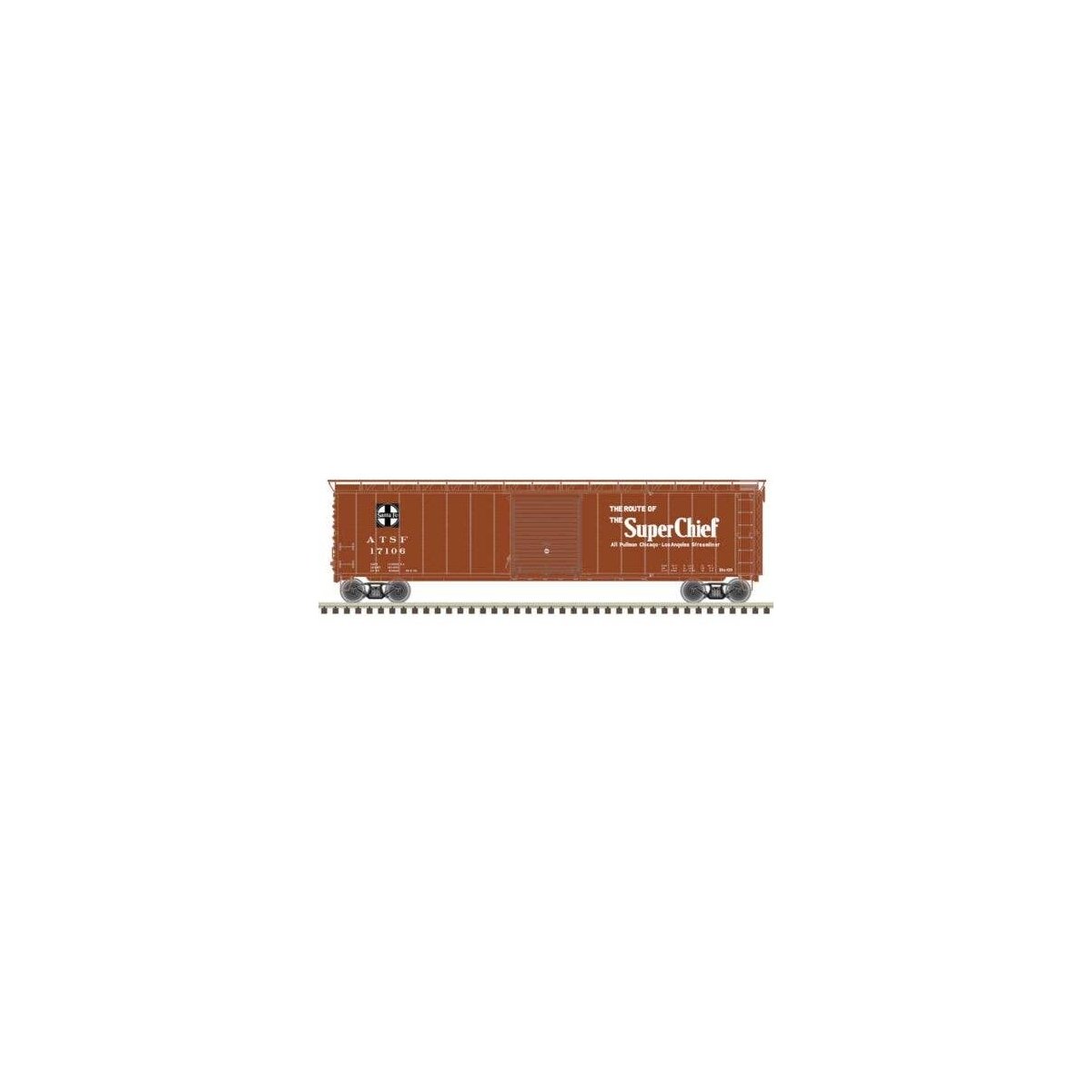 Postwar 50′ Single-Door Boxcar - Ready to Run - Master(R) -- Santa Fe 17106 (Boxcar , HO, Atlas Model Railroad Co. 20007525