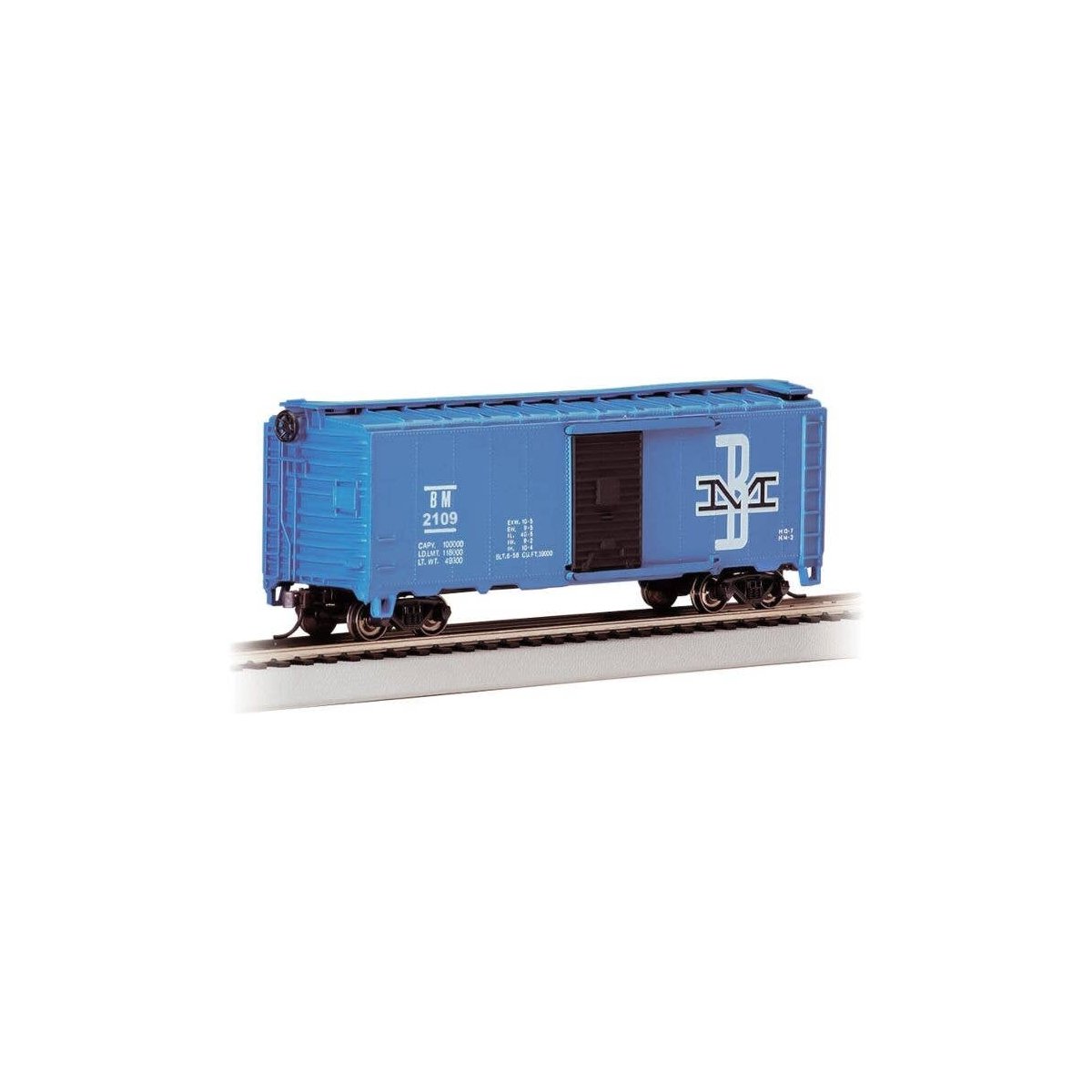 Pullman-Standard PS-1 40′ Steel Boxcar - Ready to Run - Silver Series(R) -- Boston & Maine 2, HO, Bachmann Industries 16003
