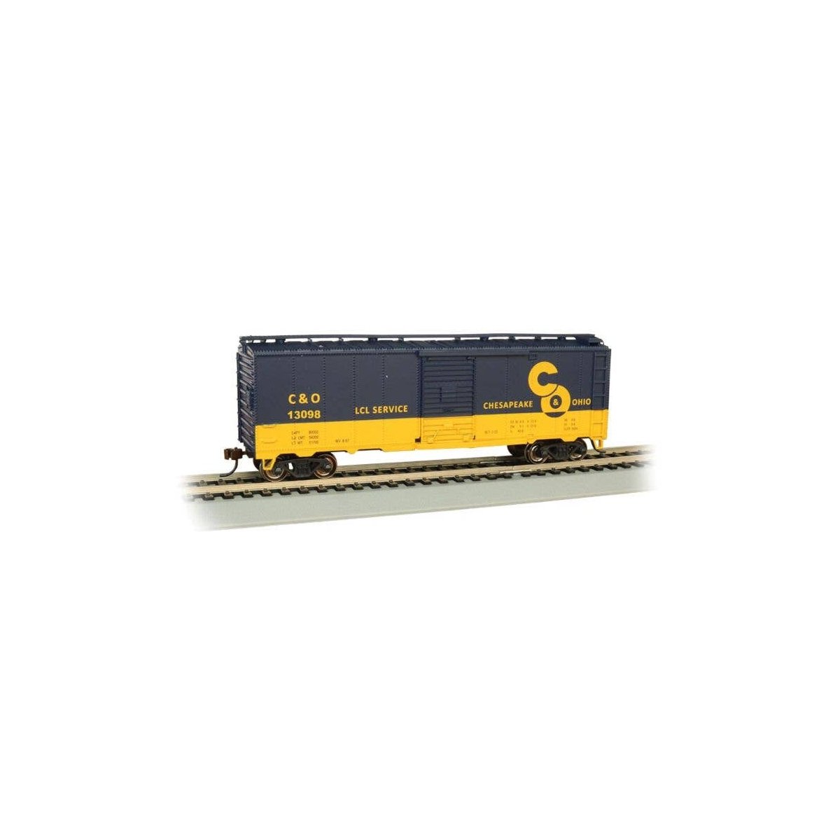 Pullman-Standard PS-1 40′ Steel Boxcar - Ready to Run - Silver Series(R) -- Chesapeake & Ohi, HO, Bachmann Industries 16002