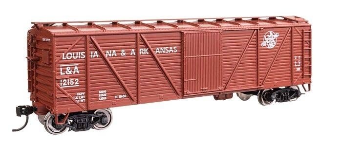 40′ ARA Single Sheathed Boxcar with Dreadnaught Ends - Ready to Run -- Louisiana & Arkansas 121, HO, WalthersMainline 40370