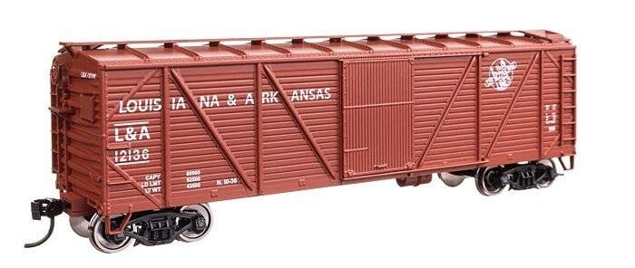 40′ ARA Single Sheathed Boxcar with Dreadnaught Ends - Ready to Run -- Louisiana & Arkansas 121, HO, WalthersMainline 40368