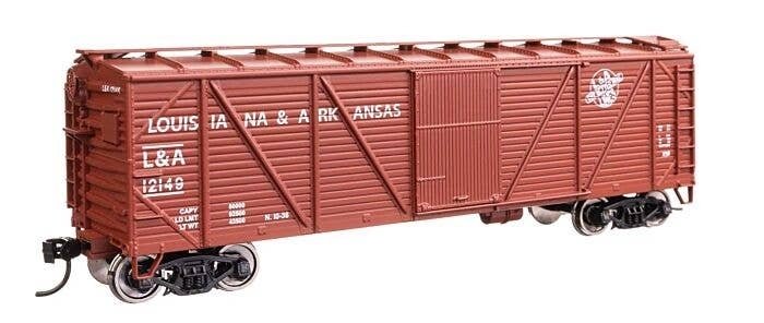 40′ ARA Single Sheathed Boxcar with Dreadnaught Ends - Ready to Run -- Louisiana & Arkansas 121, HO, WalthersMainline 40369