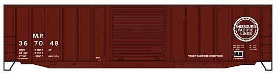 50′ Exterior-Post Modern Boxcar - Kit -- Missouri Pacific 367048 (Boxcar Red, Buzz Saw Logo), HO, Accurail Inc 5666