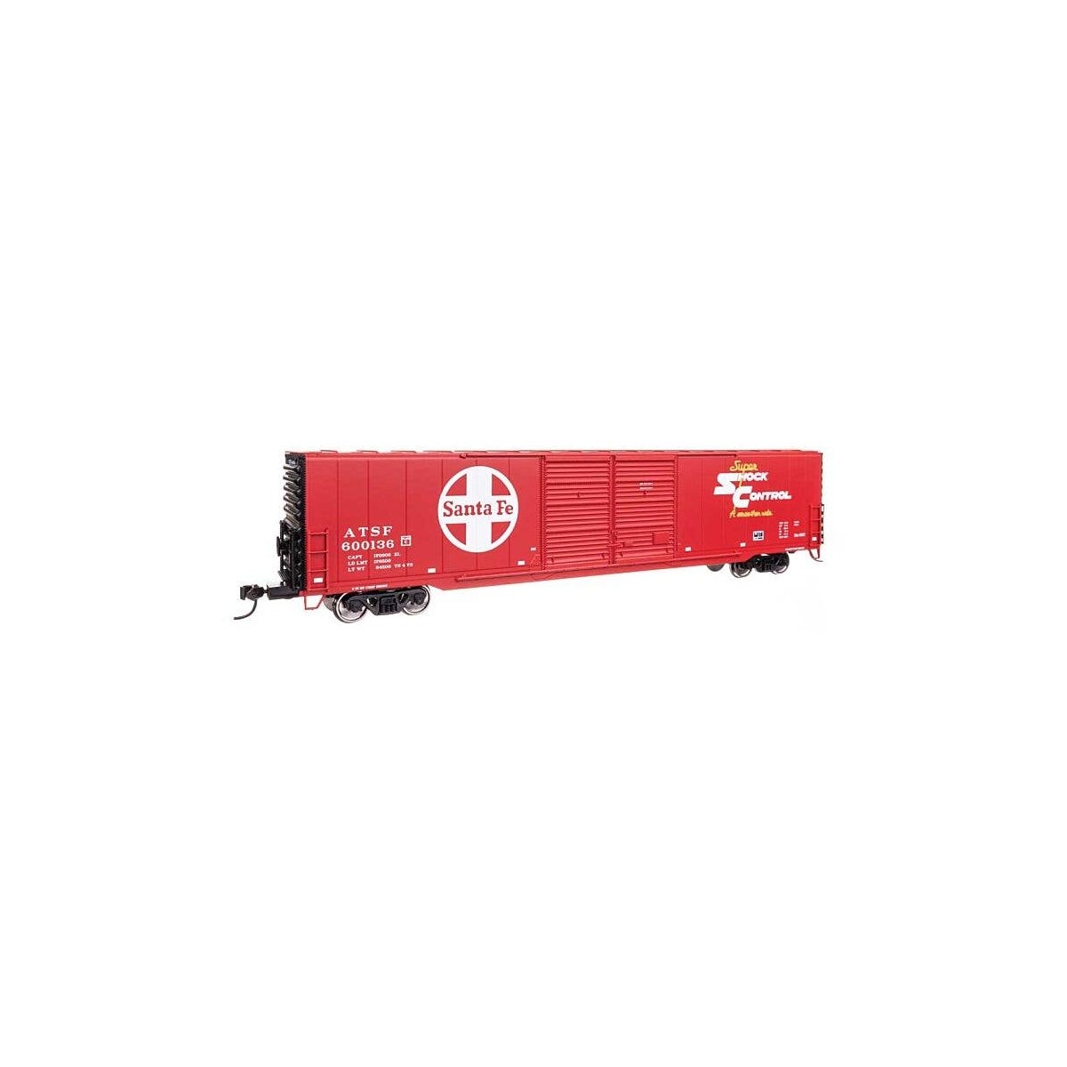 60′ Pullman-Standard Double Door Auto Parts Boxcar - Ready to Run -- Santa Fe 600136, HO, WalthersMainline 3401