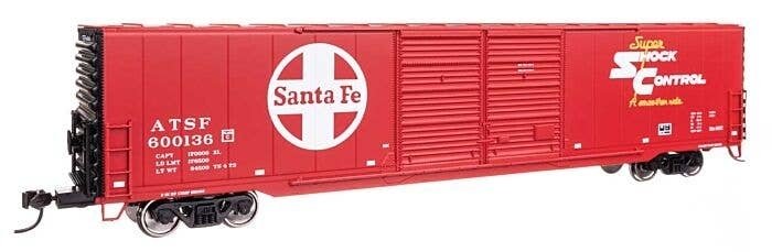 60′ Pullman-Standard Double Door Auto Parts Boxcar - Ready to Run -- Santa Fe 600136, HO, WalthersMainline 3401