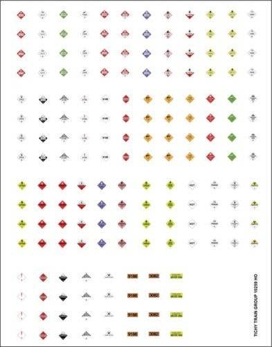 Railroad Decal Set -- Hazardous Materials Placards pkg(170), HO, Tichy Train Group 10259