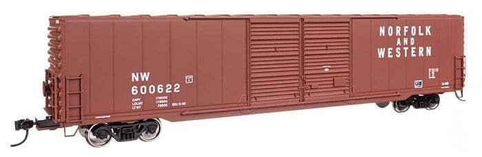 60′ Pullman-Standard Double Door Auto Parts Boxcar - Ready to Run -- Norfolk & Western 600622, HO, WalthersMainline 3409