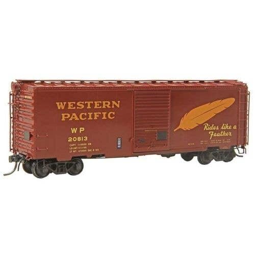 Pullman-Standard PS-1 40` Boxcar w/7` Door - Ready to Run -- Western Pacific WP 20813 (Box, HO, Kadee Quality Products 4839
