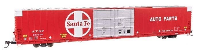 86′ Pullman-Standard Double-Door Hi-Cube Boxcar - Ready to Run -- Santa Fe 36678, HO, WalthersProto 102110