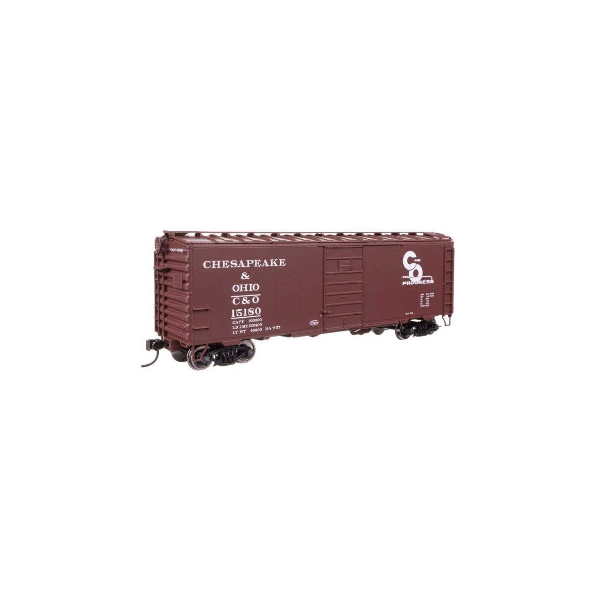 40′ PS-1 Boxcar - Ready to Run -- Chesapeake & Ohio 15180, HO, WalthersMainline 45503