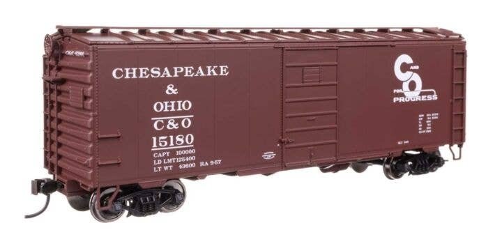 40′ PS-1 Boxcar - Ready to Run -- Chesapeake & Ohio 15180, HO, WalthersMainline 45503