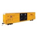 60′ High Cube Plate F Horizontal Post Boxcar - Ready to Run -- TTX TBOX 664008 (yellow, black, S, HO, WalthersMainline 3113