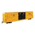 60′ High Cube Plate F Horizontal Post Boxcar - Ready to Run -- TTX TBOX 630107 (yellow, black, H, HO, WalthersMainline 3118