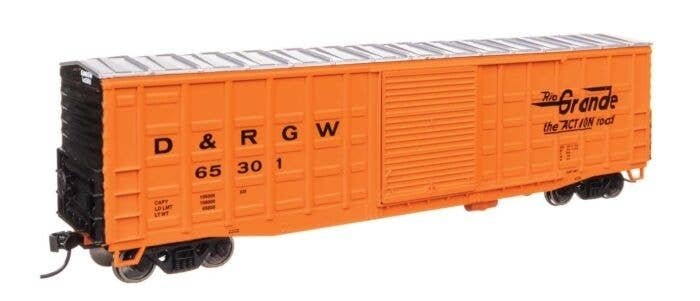 50′ Waffle Side Boxcar - Ready To Run -- Denver & Rio Grande Western (TM) 65301 (Youngstown Doo, HO, WalthersMainline 46710