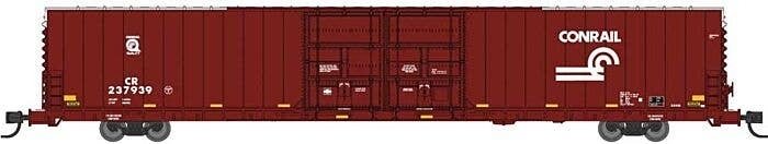 Pullman-Standard 86′ Auto Parts Double-Door Boxcar - Ready to Run -- Conrail 237967 (Boxcar Red, wh, N, Bluford Shops 86745