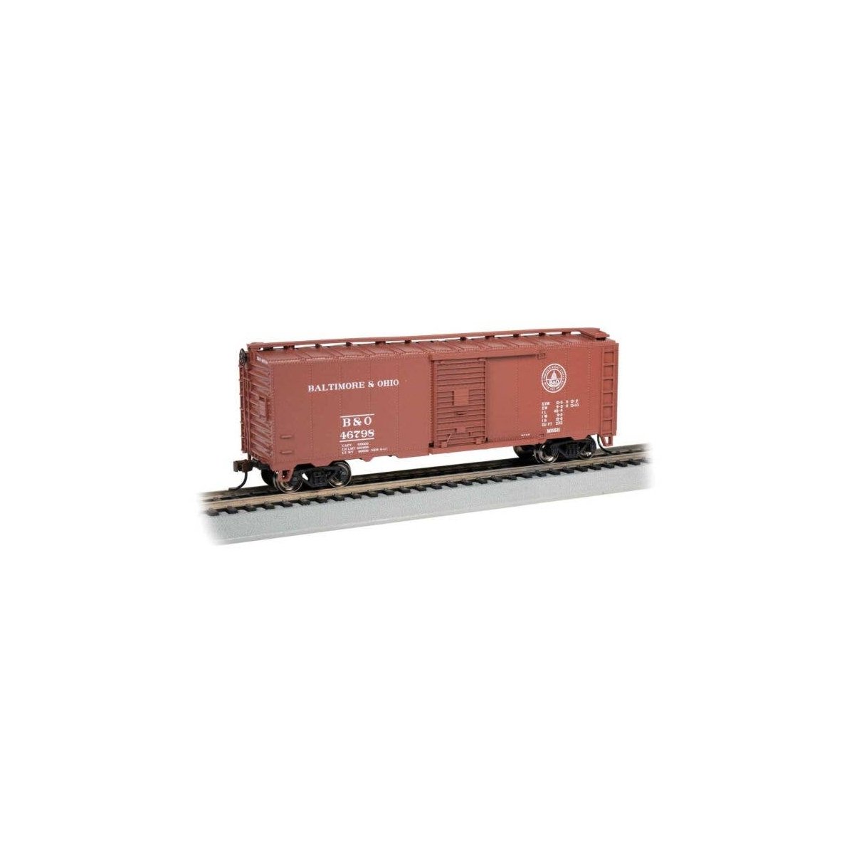 Steam-Era 40′ Steel Boxcar - Ready to Run - Silver Series(R) -- Baltimore & Ohio 46796 (Boxc, HO, Bachmann Industries 15013