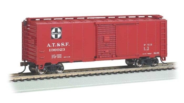 Steam-Era 40′ Steel Boxcar - Ready to Run - Silver Series(R) -- Santa Fe 136023 (Boxcar Red,, HO, Bachmann Industries 15016