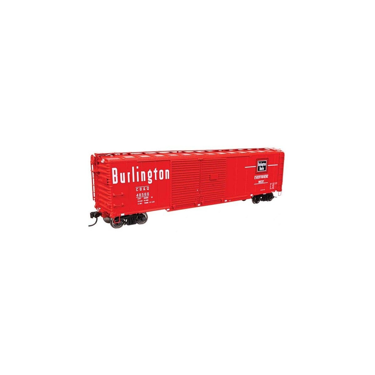 50′ AAR Double-Door Boxcar - Ready to Run -- Chicago, Burlington & Quincy 48566, HO, WalthersProto 101674