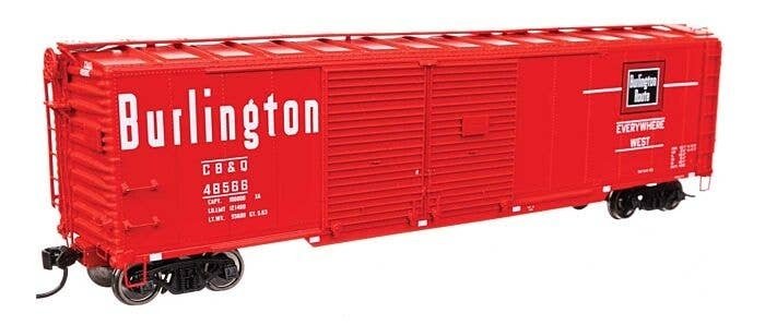 50′ AAR Double-Door Boxcar - Ready to Run -- Chicago, Burlington & Quincy 48566, HO, WalthersProto 101674