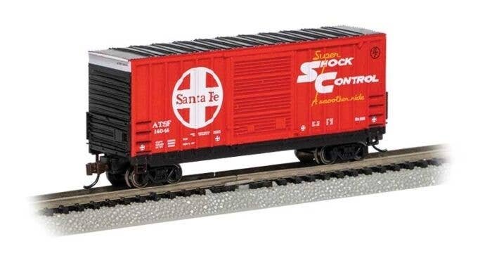 40′ Hi-Cube Boxcar - Ready to Run -- Atchsion, Topeka & Santa Fe 14044 (red, black, white Lar, N, Bachmann Industries 18251