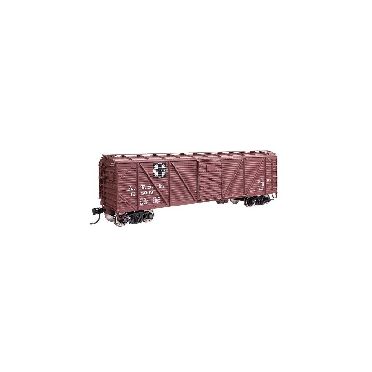 40′ ARA Single Sheathed Boxcar with Dreadnaught Ends - Ready to Run -- Santa Fe 125909, HO, WalthersMainline 40351