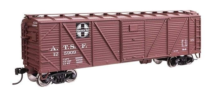 40′ ARA Single Sheathed Boxcar with Dreadnaught Ends - Ready to Run -- Santa Fe 125909, HO, WalthersMainline 40351