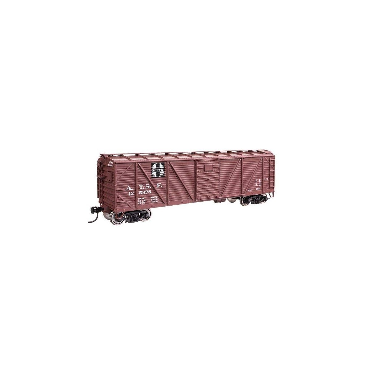 40′ ARA Single Sheathed Boxcar with Dreadnaught Ends - Ready to Run -- Santa Fe 125928, HO, WalthersMainline 40352