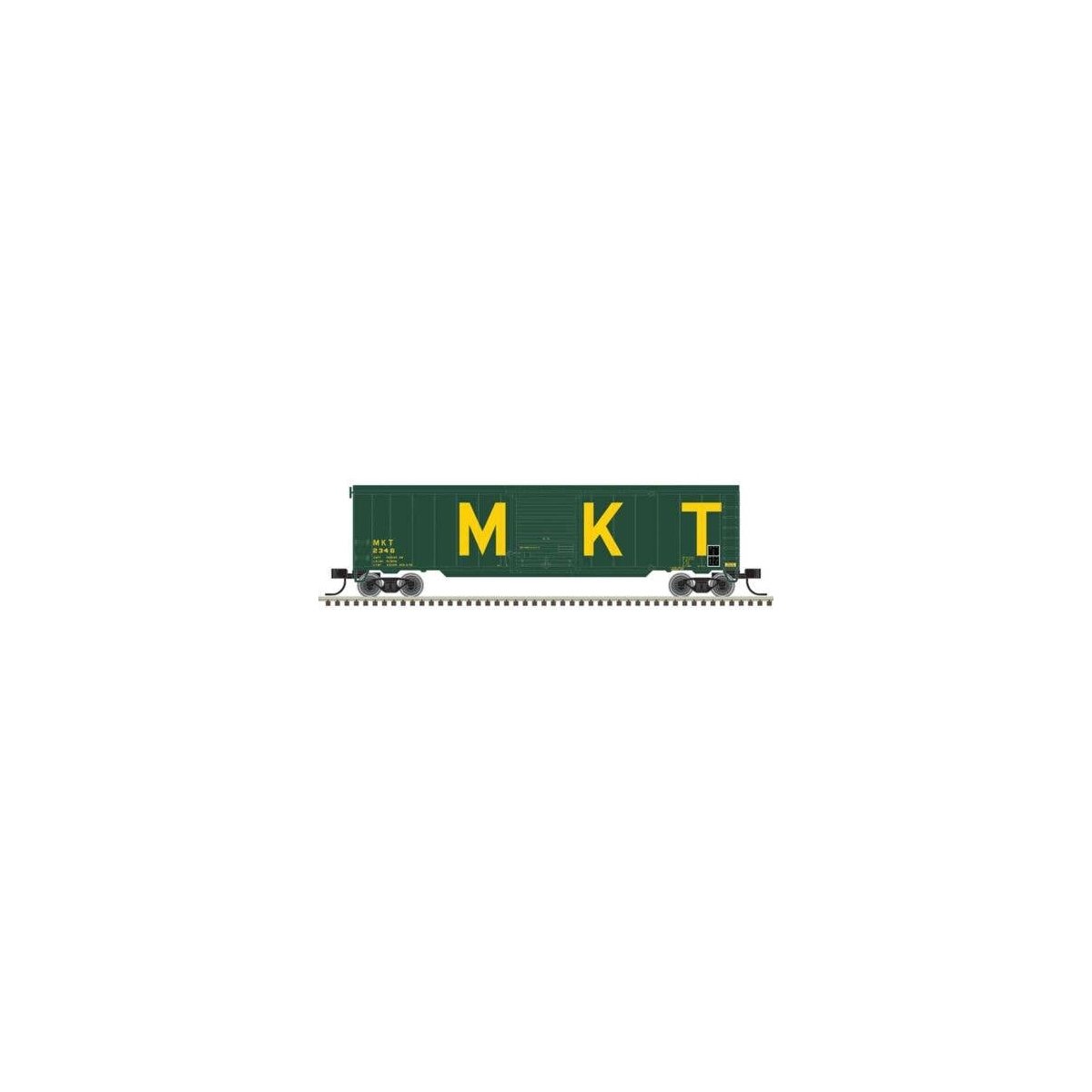 50′ Single-Door Boxcar - Ready to Run -- Missouri-Kansas-Texas 2367 (green, yellow, Billboard MKT), N, Trainman 50006919