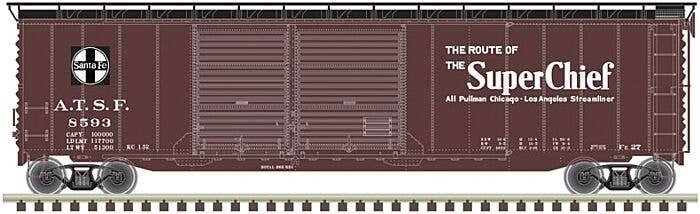 Postwar 50′ Double-Door Boxcar - Ready to Run - Master(R) -- Santa Fe 8593 (Boxcar R, HO, Atlas Model Railroad Co. 20006592