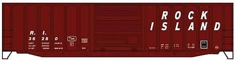 50′ Exterior-Post Modern Boxcar - Kit -- Rock Island 36280 (Boxcar Red, Italic Lettering), HO, Accurail Inc 81881