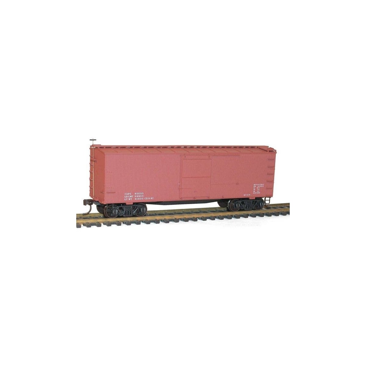 36′ Double-Sheathed Wood Boxcar w/Steel Roof, Wood Ends, Fishbelly - Kit -- Data Only (Boxcar Red, 1, HO, Accurail Inc 1797