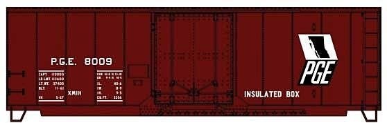 AAR 40′ Insulated Plug-Door Boxcar - Kit -- Pacific Great Eastern 8009 (Boxcar Red, PGE Map Logo), HO, Accurail Inc 3135
