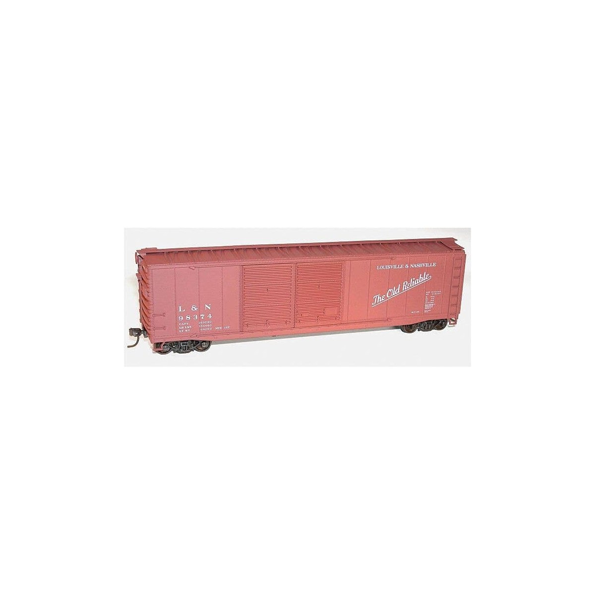 AAR 50′ Riveted-Side Double-Door Boxcar - Kit -- Louisville & Nashville 98374 (Boxcar Red, Old Relia, HO, Accurail Inc 5233