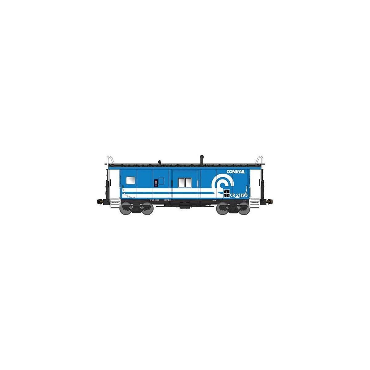 International Car Bay Window Caboose Phase 4 - Ready to Run -- Conrail 21153 (blue, black, white, L, N, Bluford Shops 44290