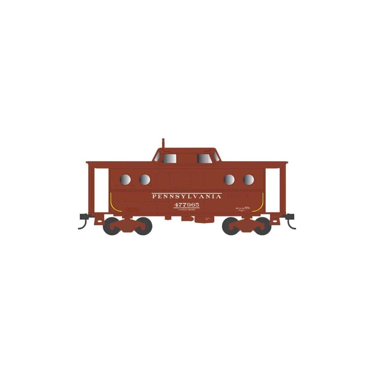 PRR Class N5C Steel Cabin Car (Caboose) - Ready to Run -- Pennsylvania Railroad 477965 , HO, Bowser Manufacturing Co. 43383