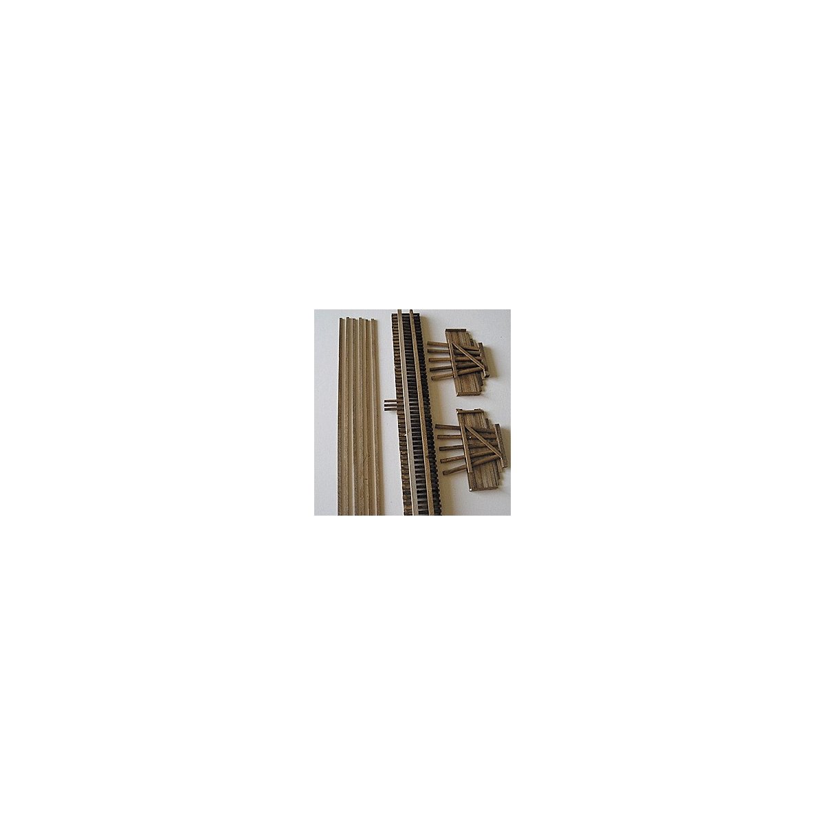 Wood Bridge Deck - Assembled 12′ -- With Backheads, HO, Grand Central Scenery TB5