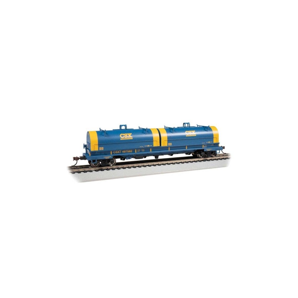 55′ Steel Steel Coil Car with Round Hoods - Ready to Run -- CSX Transportation 497582 (blue,, HO, Bachmann Industries 71402
