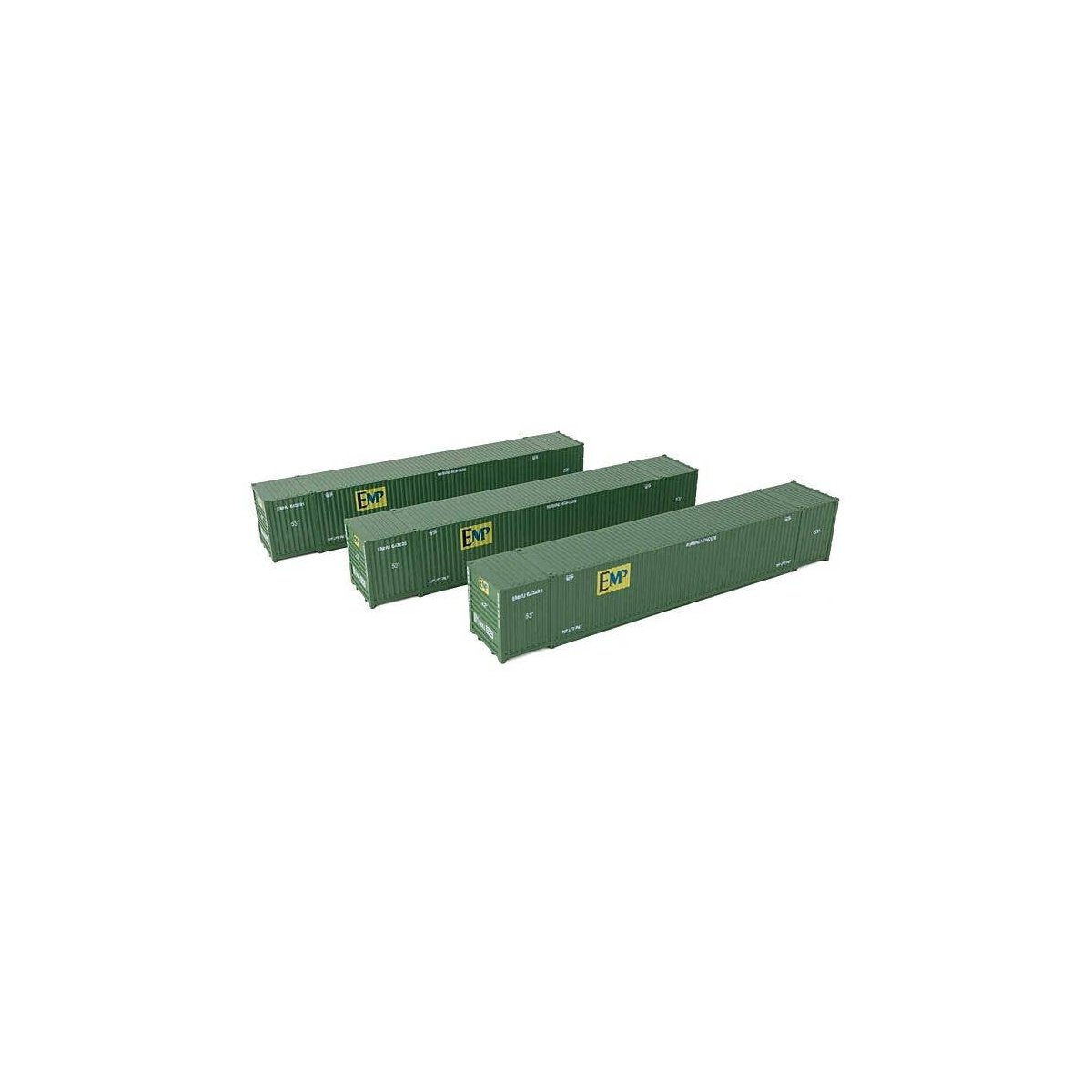 53′ Singamas Corrugated Side Container - 3-Pack -- EMP, HO, Walthers SceneMaster 18502